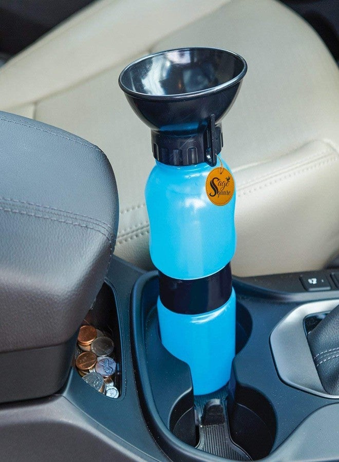GETHOME Dog Water Bowl Bottle Sipper Portable Aqua Dog Travel Water Bottle Bowl 18-oz Dog Bottle Auto Dog Mug for Pets (500ml Blue, Black) - Image 4